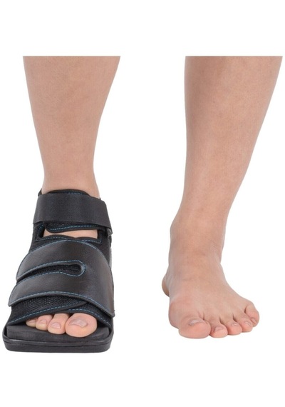 Halluks Valgus Ayakkabısı Taban Kısmı Kaydırmaz Kauçuk, Erken Mobilizasyona Yardımcı Olur. Siyah