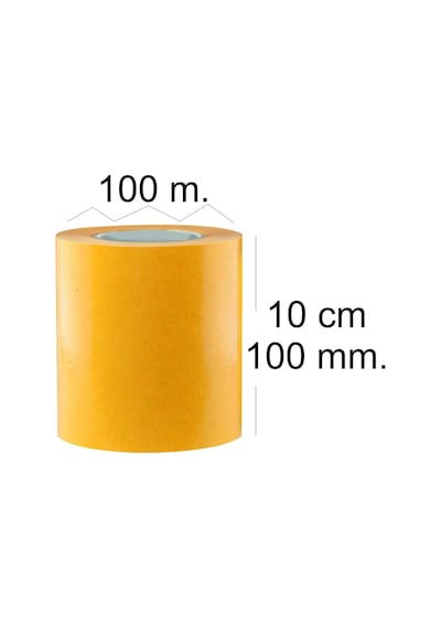 Çift Taraflı Şeffaf Sarı Bant 100 Mm Eninde 100 M. Uzunlukta