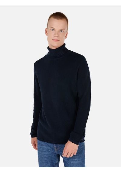 Colin's Colins Regular Fit Turtle Neck Lacivert Erkek Kazak Cl1064879 Lacivert