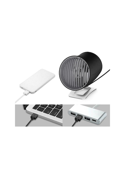 Spigen Airnic Mini Fan USB Masaüstü Sessiz Soğutucu A911 Siyah - 000EH24383