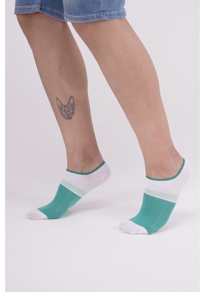 The Socks Company 3 Çift Özel Kutulu Erkek Görünmez Çorap 23SDCR151P Beyaz - Gri