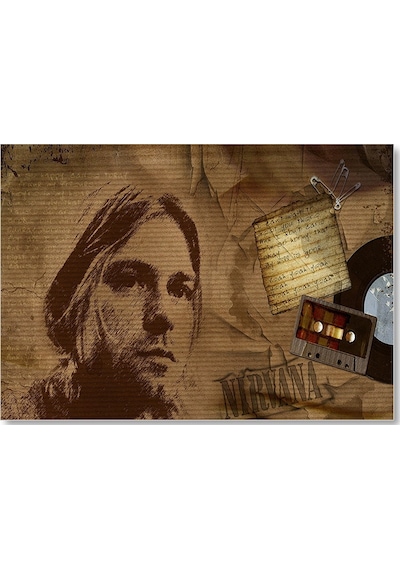Cakasepetim Kurt Cobain Ve Şarkı Sözleri Ahşap Mdf Tablo