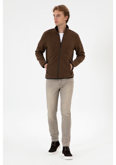 U.S. Polo Assn. Erkek Regular Fit Kahverengi Polar Örme Hırka 50313779-VR029