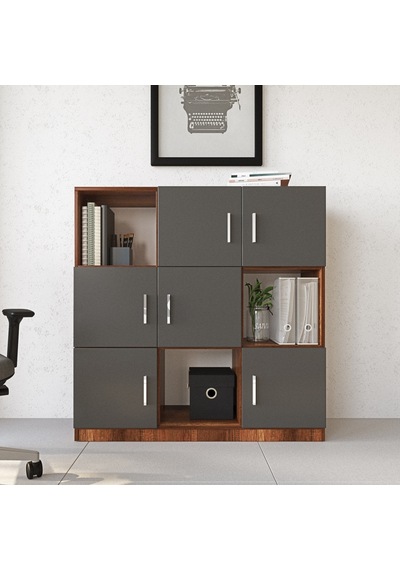 Yurudesign Vario G Ofis Klasör Dolabı Kitaplık Barok-Antrasit VO7