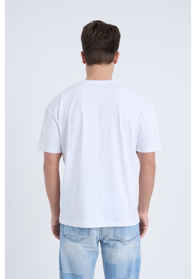 Erkek Oversize Baskılı T-shirt Beyaz Everything To Gain Beyaz