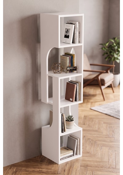 5 Katlı Modern Dekoratif Kitaplık Ve Çok Amaçlı Raf Ünitesi Antrasit