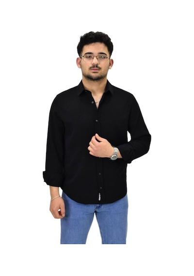 Erkek Spor Silim Fit Uzun Kol Gömlek G5011 Bgl-st04495 Siyah Erkek Spor Silim Fit Uzun Kol Gömlek G5011 Bgl-st04495 Siyah