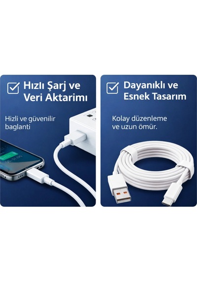 Platoon Pl-8947 Usb Type-c 3a Şarj Ve Veri Aktarım Kablosu