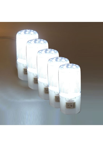 Kısa Led Gece Lambası 0,5W Tasarruflu Işıklı Fişli Düğmeli 5 Adet