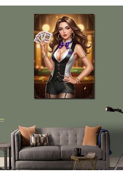 Kanvas Tablo Poker Ve Cazibe 70cmx100cm