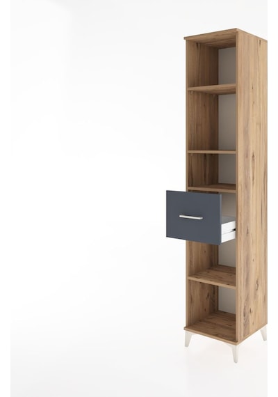 Hyperion Dolap 4 Raflı Tek Çekmeceli 44x44x221 Çam-antrasit Atlas Çam