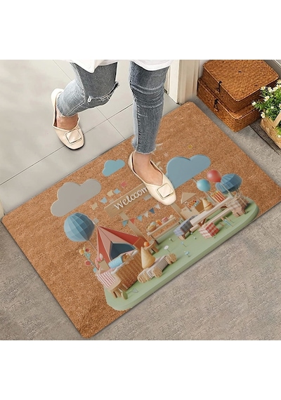 Valerine Life Kamp Piknik Temalı Welcome Kapı Önü Paspası 45x70cm