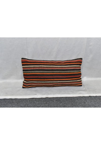 Zehra Abla Halı Yeni El Dokuma Dekoratif Lumbar Kilim Kırlent Yastık Kılıfı 6852 Çok Renkli