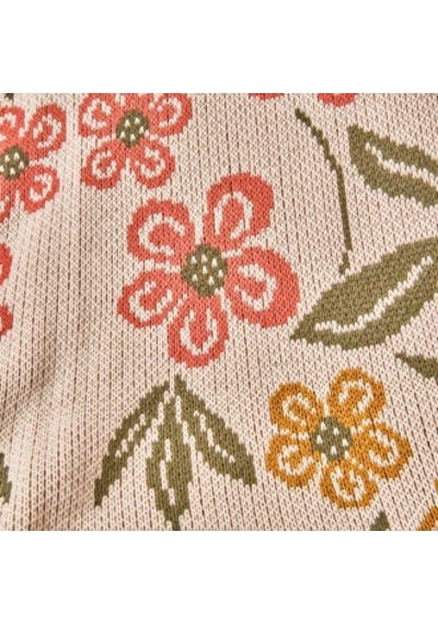 Soft Floriva Triko Tv Battaniyesi - Krem - 120x160 Cm Çok Renkli