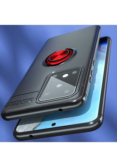 Galaxy S20 Ultra Kılıf Zore Ravel Silikon Kapak Siyah-Mavi