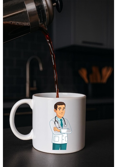 Meslek Baskılı Kupa Erkek Doktor