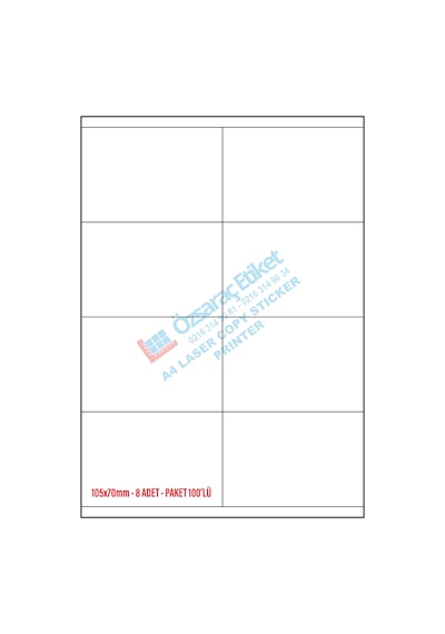 105MM 57MM A4 Laser Etiket