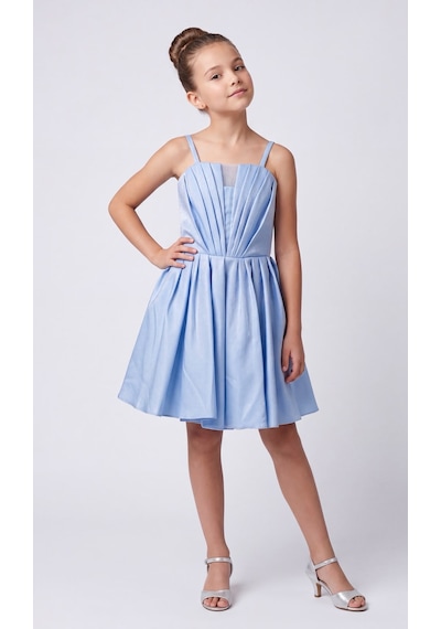 Mnk Baby & Kids Kız Çocuk Meis Kristal Abiye Elbise M00860 Mavi