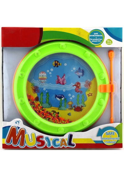 Boncuklu Yeşil Mini Davul Ws204