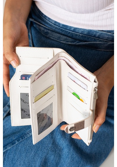 Just Polo Kadın Cüzdan 20 Kart Bölmesi Kağıt Para Bölmesi Ebat 10x18 Cm 231604mh Krem