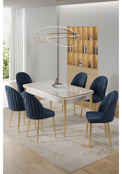 Canisa Rada Serisi 80x132 Açılabilir Lak Panel Beyaz Mermer Desen Masa 6 Antrasit Sandalye Gold Detay Masa Beyaz Mermer Desen Sandalye Antrasit Canisa Rada Serisi 80x132 Açılabilir Lak Panel Beyaz Mermer Desen Masa 6 Antrasit Sandalye Gold Detay Masa Beyaz Mermer Desen Sandalye Antrasit
