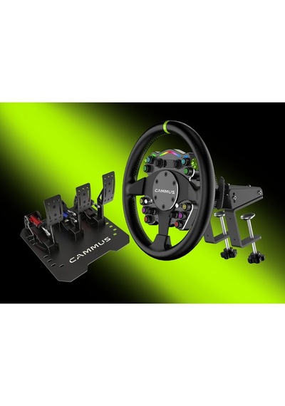 Cammus C12 12nm Direct Drive Simülasyon Direksiyonu - Lc200 Pedal Ve Cs5 Masa Tutuculu Tam Set
