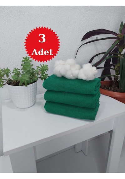 Yeşil Kuaför Havlusu 3'lü Set 50x90 | Berber ve Sporcu Baş Havlusu | Hızlı Kurur