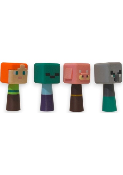 Minecraft Sprunki Figür 4 Adet 7 Cm Alex, Zombi, Piglin, Yağmacı