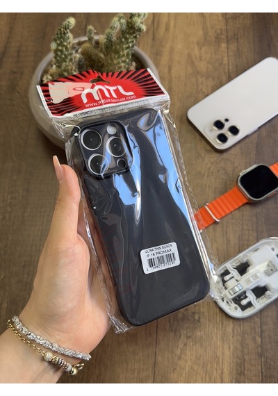 Apple iPhone 16 Pro Max Uyumlu Süper İnce Mat Ultra Thin Silikon Kılıf Siyah
