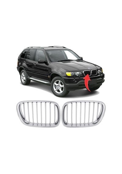 Bmw X5 E53 Ön Panjur Set Krom 2000-2003 51138250051/52