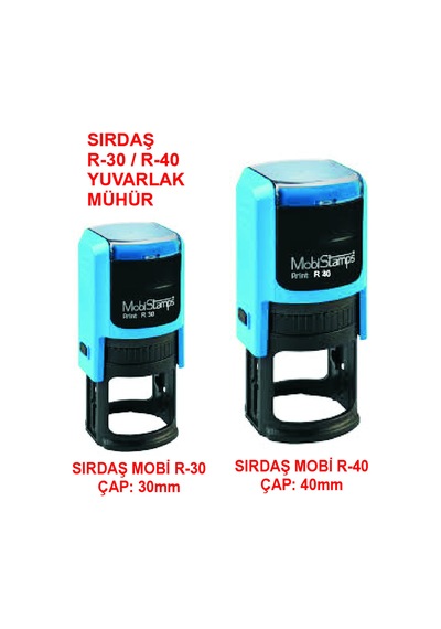 Mühür - Yuvarlak Kaşe - R40 - R30 Sırdaş Kırmızı-Kırmızı-R40