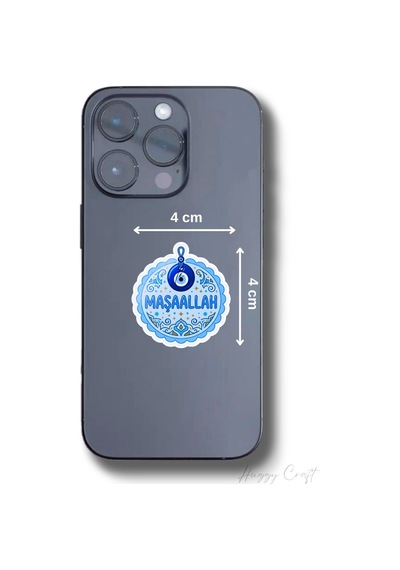 Maşallah Temalı 12'li Dekoratif Su Geçirmez Sticker Seti Standart