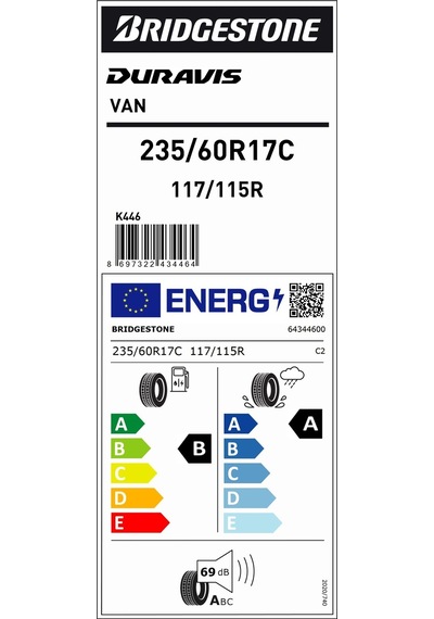 Bridgestone 235/60 R17 C 117/115R Duravis Van Yaz Lastiği 2023