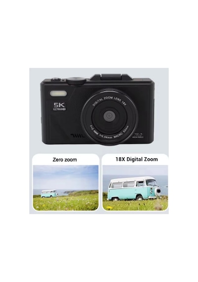 5k 75mp Hd Dijital Kamera 18x Dijital Zoom, Flaşlı,3.0 İnç Ekranlı Fotoğraf Makinesi Evimdeyokyok