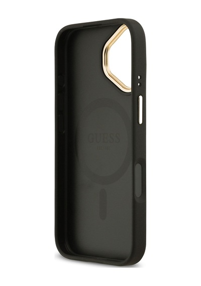 Apple Uyumlu iPhone 17 Kılıf Guess Lisanslı M-safe Özellikli Grained Yazı Ve Taşlı 4g Logolu Kapak Siyah Siyah Apple Uyumlu iPhone 17 Kılıf Guess Lisanslı M-safe Özellikli Grained Yazı Ve Taşlı 4g Logolu Kapak Siyah Siyah