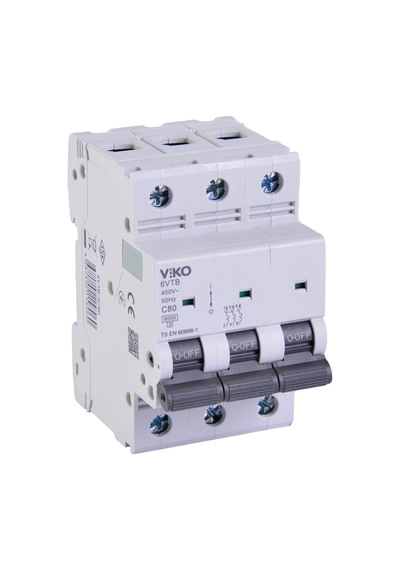 6vtb-3c80 Otomatik Sigorta 6ka C Tipi 3 Kutup 80a