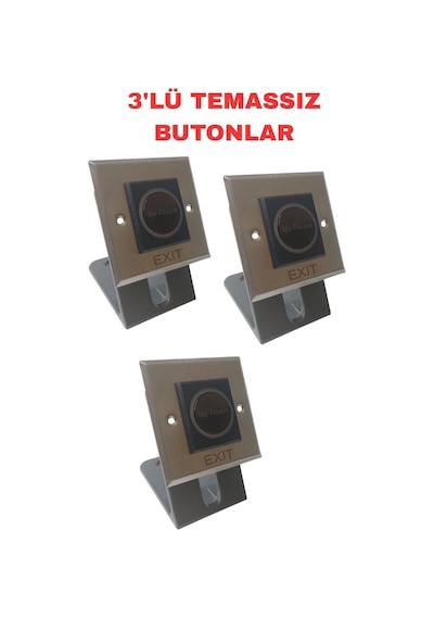 Sr-700 Temassız Kapı Açma Butonu Sıva Altı Kızılötesi Exit Buton Paslanmaz Çelik 3 Adet