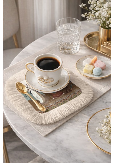 Mitolojik Desenli Saçaklı Sunum Peçetesi-antik Esintili Bohem Pastel Mavi Krem Bardak Altlığı Mendil Metalik Grili Terrakota Mitolojik Desenli Saçaklı Sunum Peçetesi-antik Esintili Bohem Pastel Mavi Krem Bardak Altlığı Mendil Metalik Grili Terrakota