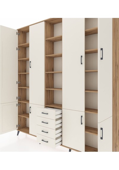 Arges Dolap 17 Raflı 4 Çekmeceli 8 Kapaklı 220x30x243 Çam-aytaşı/aytaşı Aytası/aytası Arges Dolap 17 Raflı 4 Çekmeceli 8 Kapaklı 220x30x243 Çam-aytaşı/aytaşı Aytası/aytası