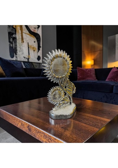 Kristal Ayçiçeği Dekoratif Biblo Işıltılı Modern Ev Aksesuarı