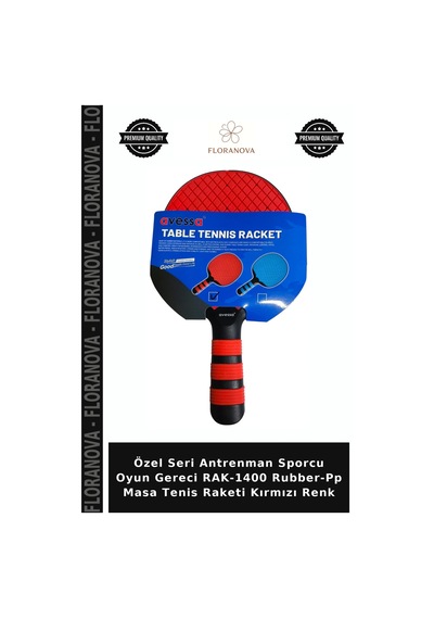 Özel Seri Antrenman Sporcu Oyun Gereci Rak-1400 Rubber-pp Masa Tenis Raketi Kırmızı Renk