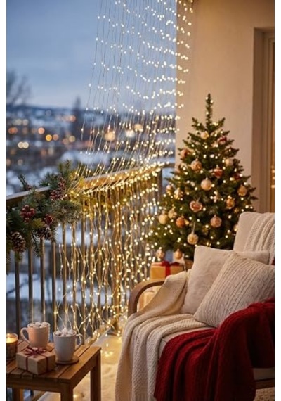 Yılbaşı Ağacı Ve Oda Dekorasyon Kumandalı 8 Ayrı Moda Sahip 3x3m 300x300cm Perde Led 10 Saçaklı Sarkıtlı 300 Diğer