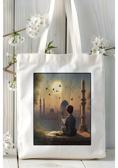 Art Hediye İslamiyet İslam Baskılı Omuz Çanta Kişiye Özel Model 3 Çok Renkli