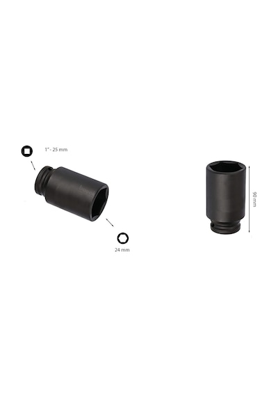 Ceta Form 24 mm 1” 6 Köşe Derin Havalı Lokma Anahtar C84-H24