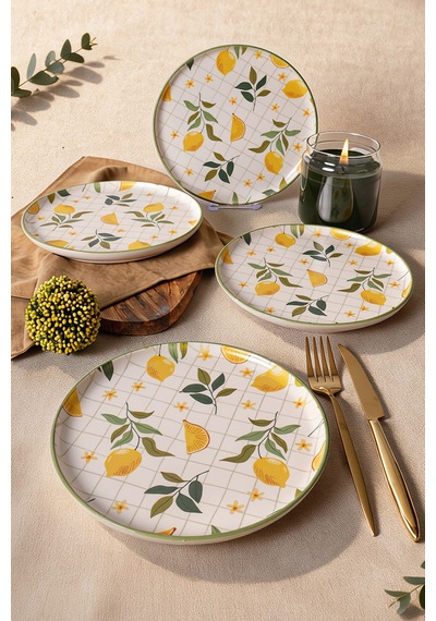 Keramika Lemon Nordic Pasta Tabağı 22 Cm 4 Adet 22090 Çok Renkli