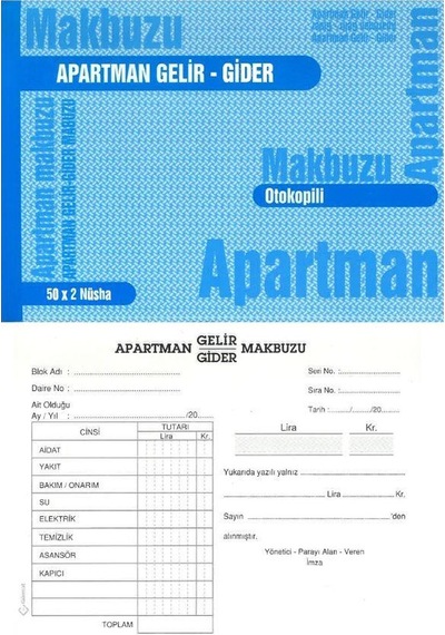 Apartman Makbuzu Otokopili 2-50 Gürmat Apartman Gelir Gider Makbu N11.590