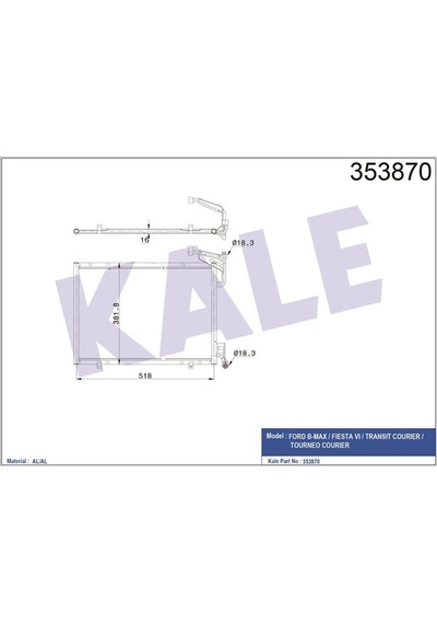 Kale Klıma Radyatoru Ford Fıesta 13/ Bmax 12/ Courıer 14/ 1.0 Ecobost Klr-353870