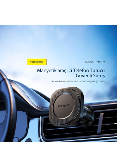 Foneng Cp102 Manyetik Araç İçi Telefon Tutucu Araba Havalandır...