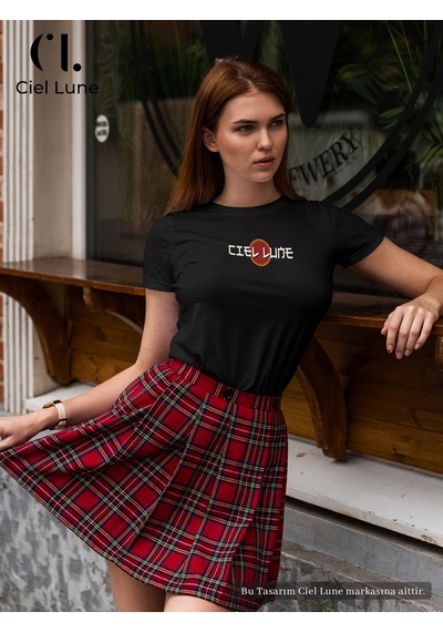 Nevermınd Unisex Optic Line Ciel Lune - Oversize Tişört Siyah Siyah