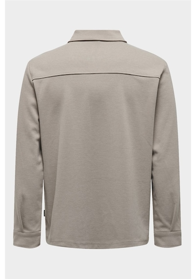 Only & Sons Normal Açık Füme Düz Erkek Gömlek Onsnewkodyl Overshırt Sweat Noos
